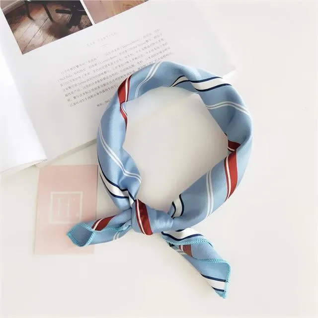 Small Vintage Skinny Retro Silk Scarf