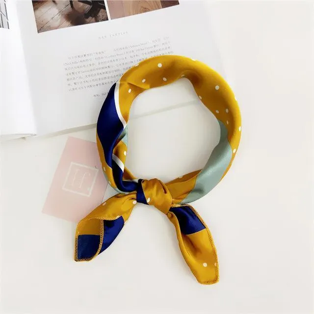 Small Vintage Skinny Retro Silk Scarf