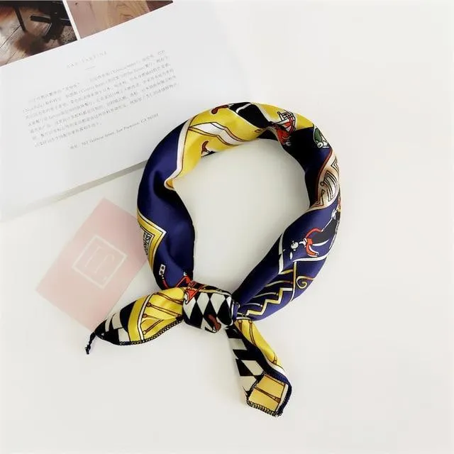 Small Vintage Skinny Retro Silk Scarf