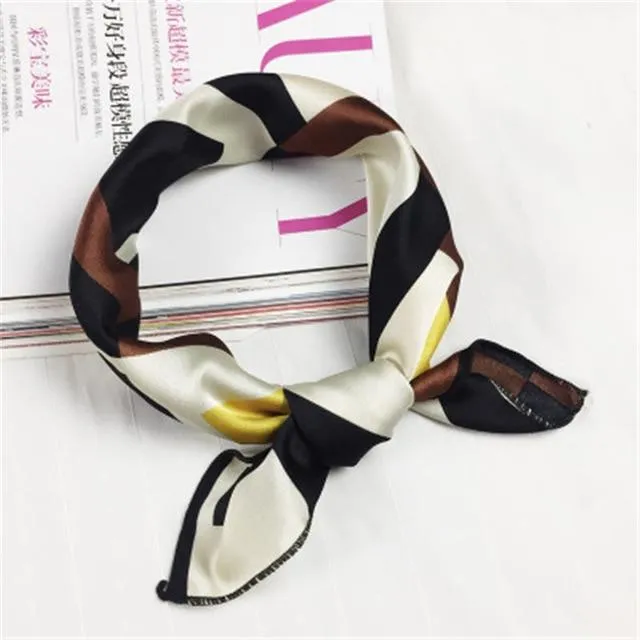 Small Vintage Skinny Retro Silk Scarf