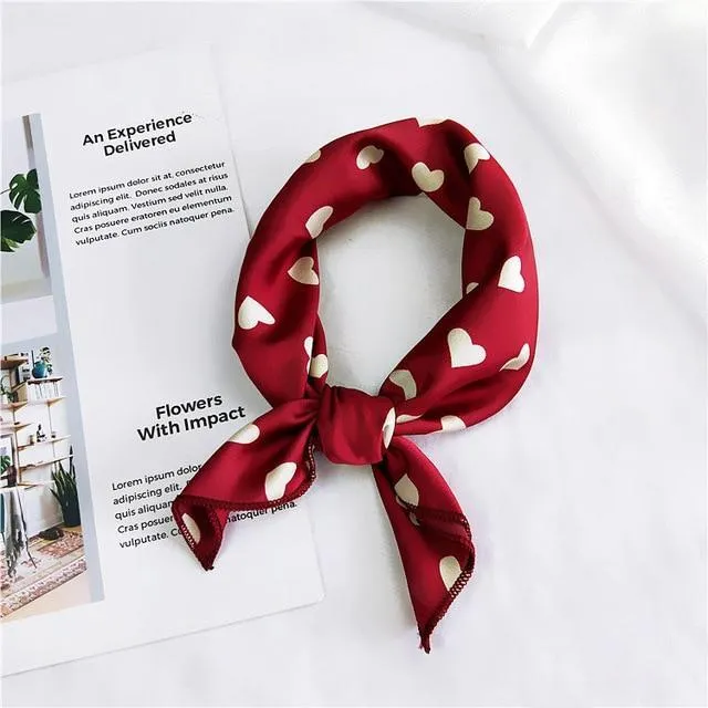Small Vintage Skinny Retro Silk Scarf