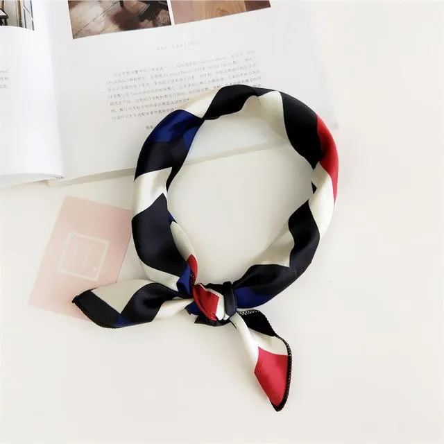 Small Vintage Skinny Retro Silk Scarf