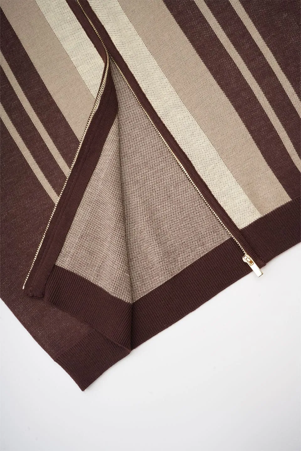 Stripe Zip Knit Polo