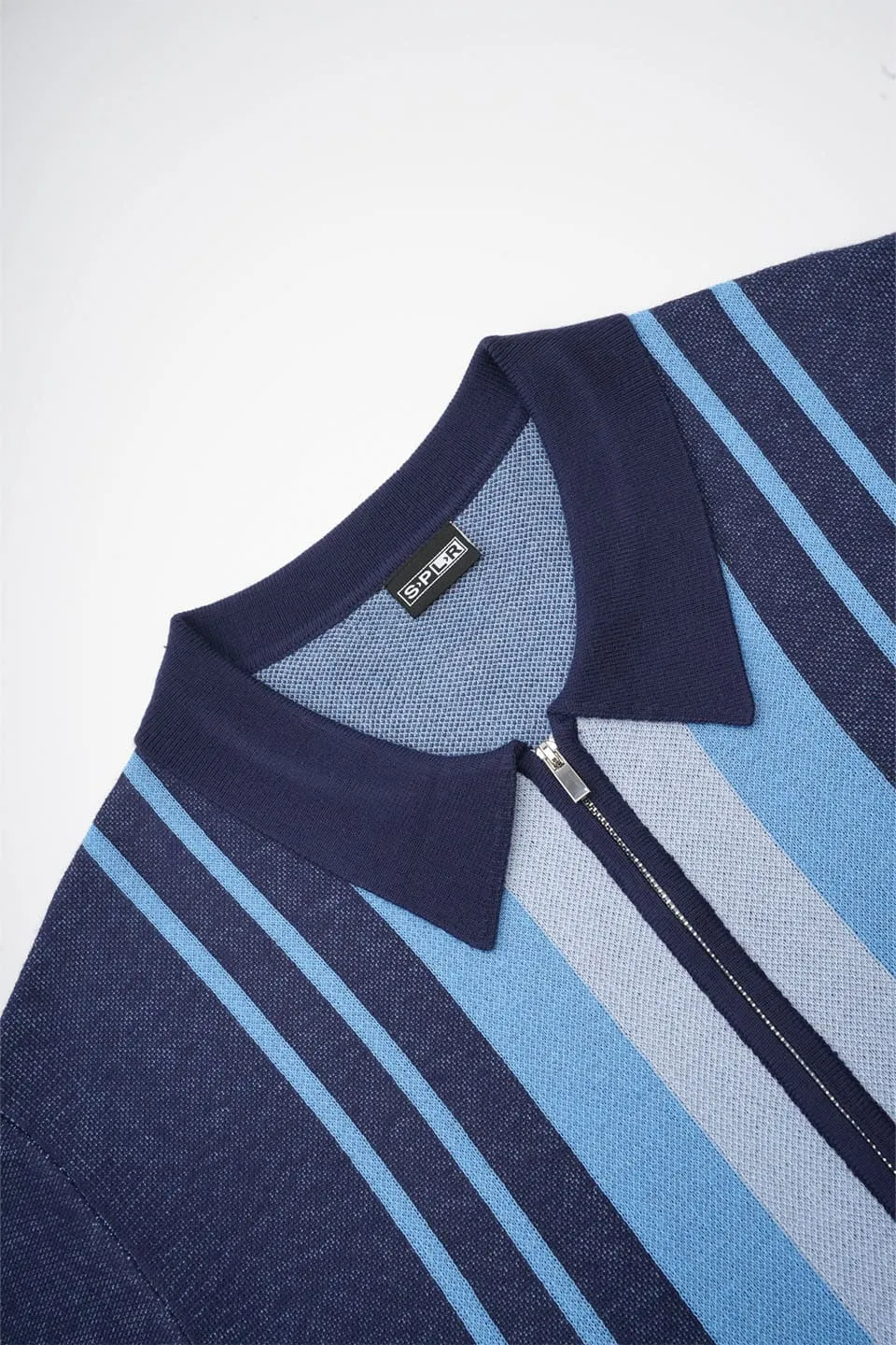 Stripe Zip Knit Polo