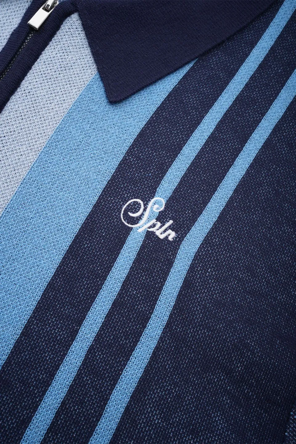 Stripe Zip Knit Polo