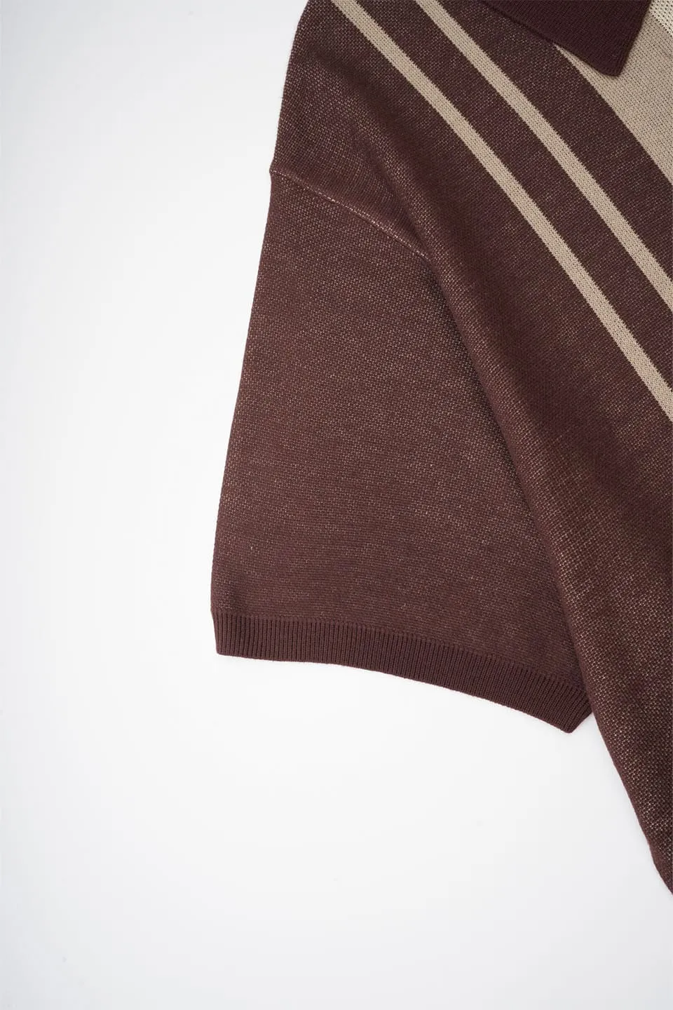 Stripe Zip Knit Polo