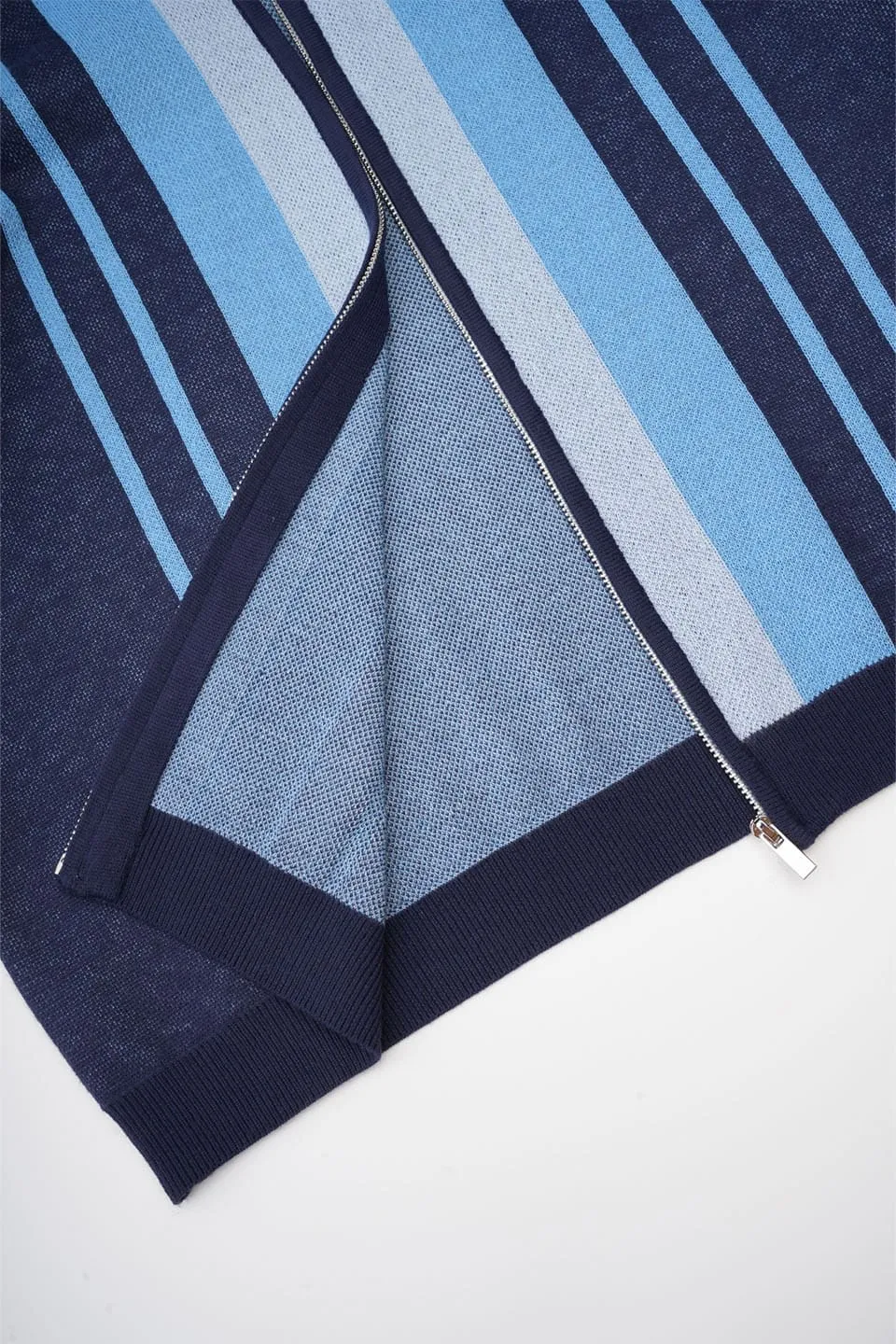 Stripe Zip Knit Polo