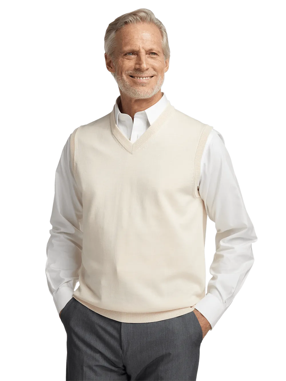 Supima Cotton Vest - Ivory