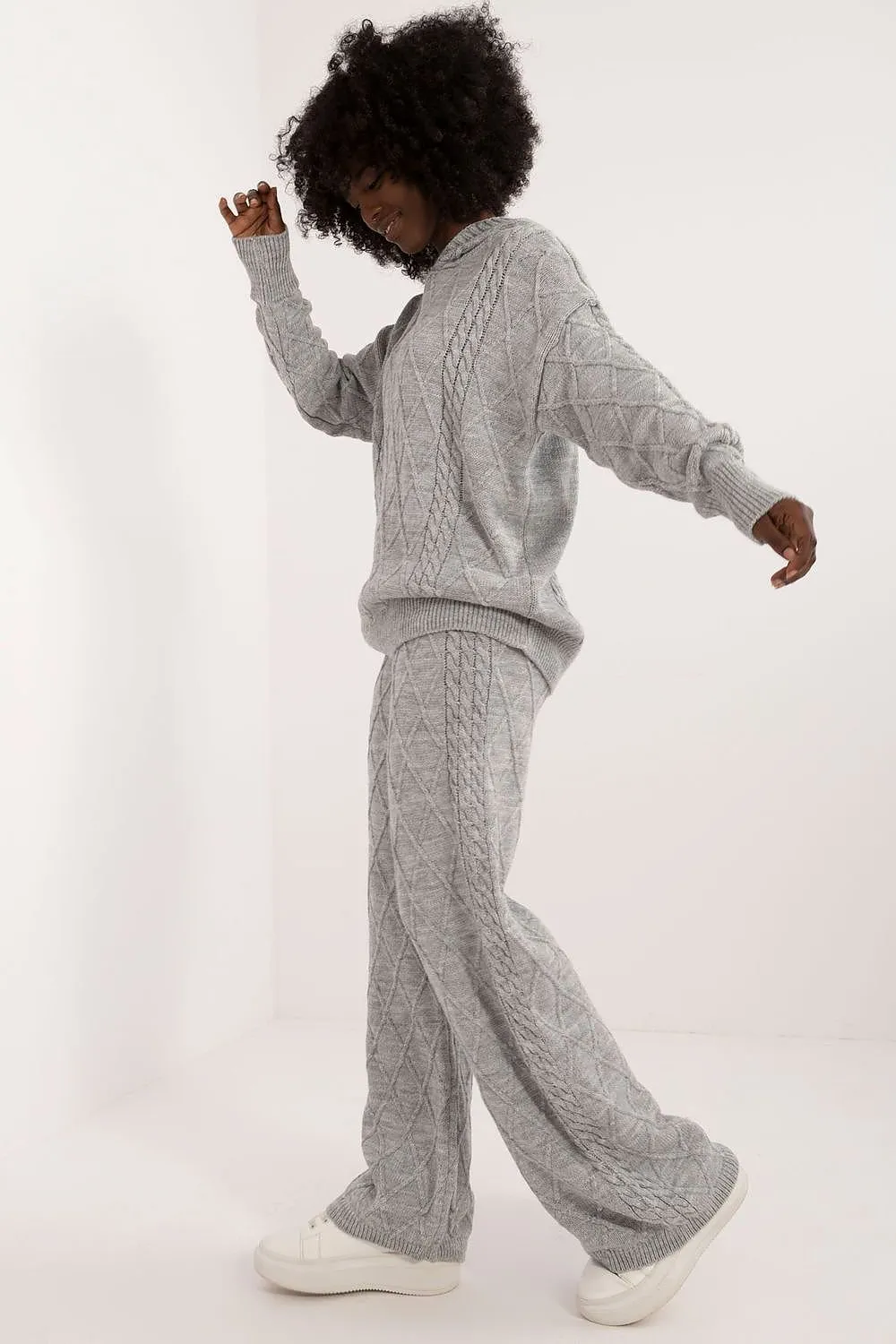 TEEK - Hooded Sweater Waist Tie Pants Set
