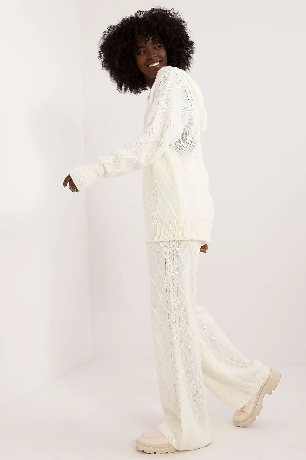 TEEK - Hooded Sweater Waist Tie Pants Set