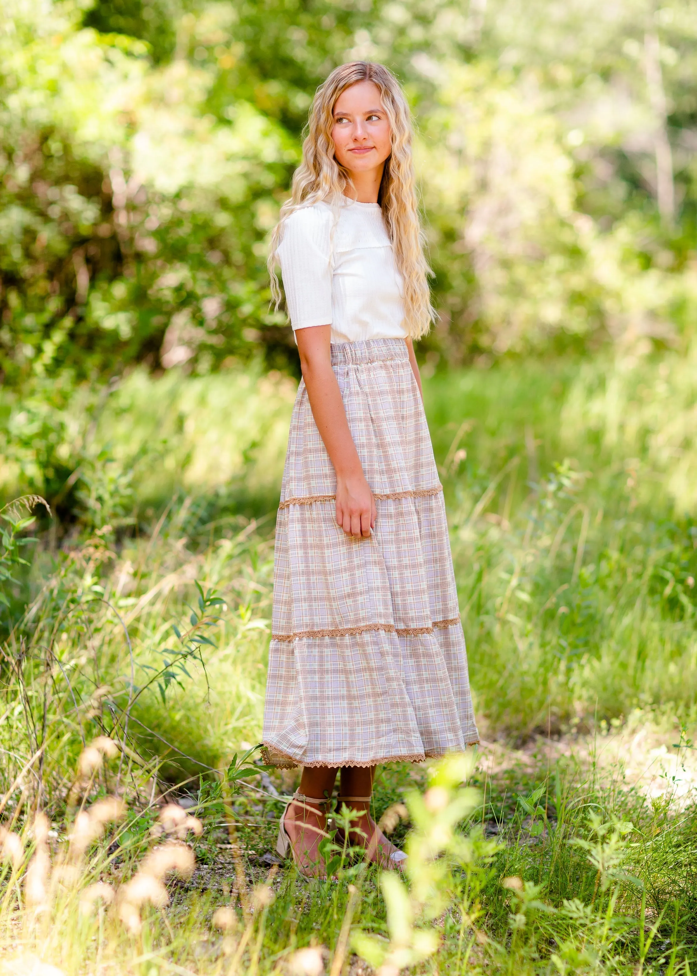 Tiered Plaid Maxi Skirt - FINAL SALE