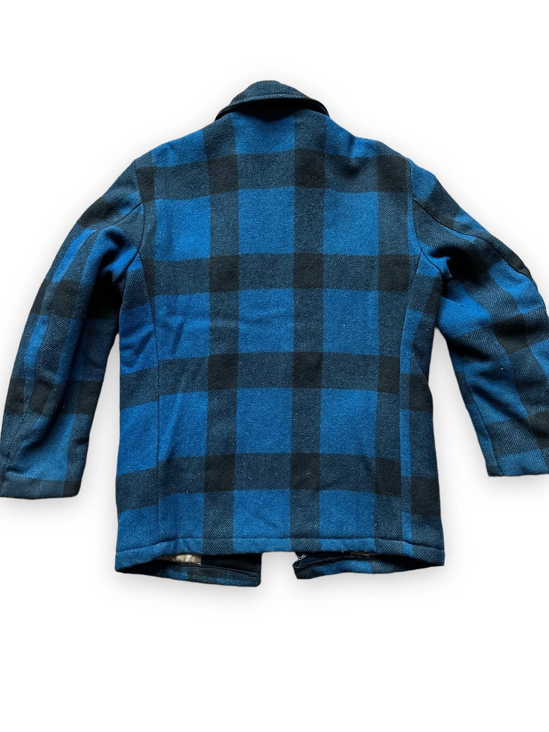 Vintage Black Bear Cobalt Blue and Black Wool Coat SZ L  |  Vintage Workwear Seattle | Barn Owl Vintage Seattle