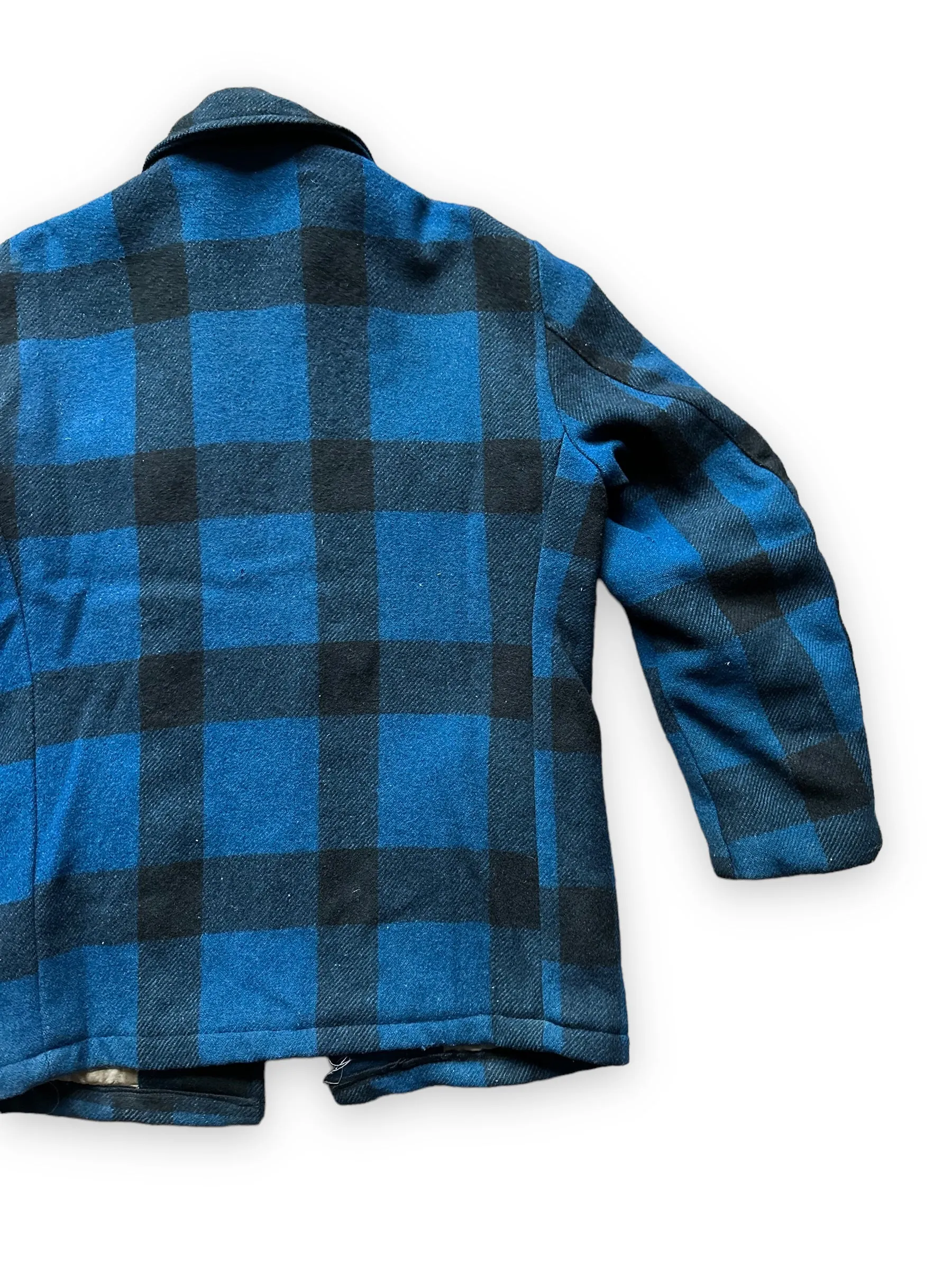 Vintage Black Bear Cobalt Blue and Black Wool Coat SZ L  |  Vintage Workwear Seattle | Barn Owl Vintage Seattle