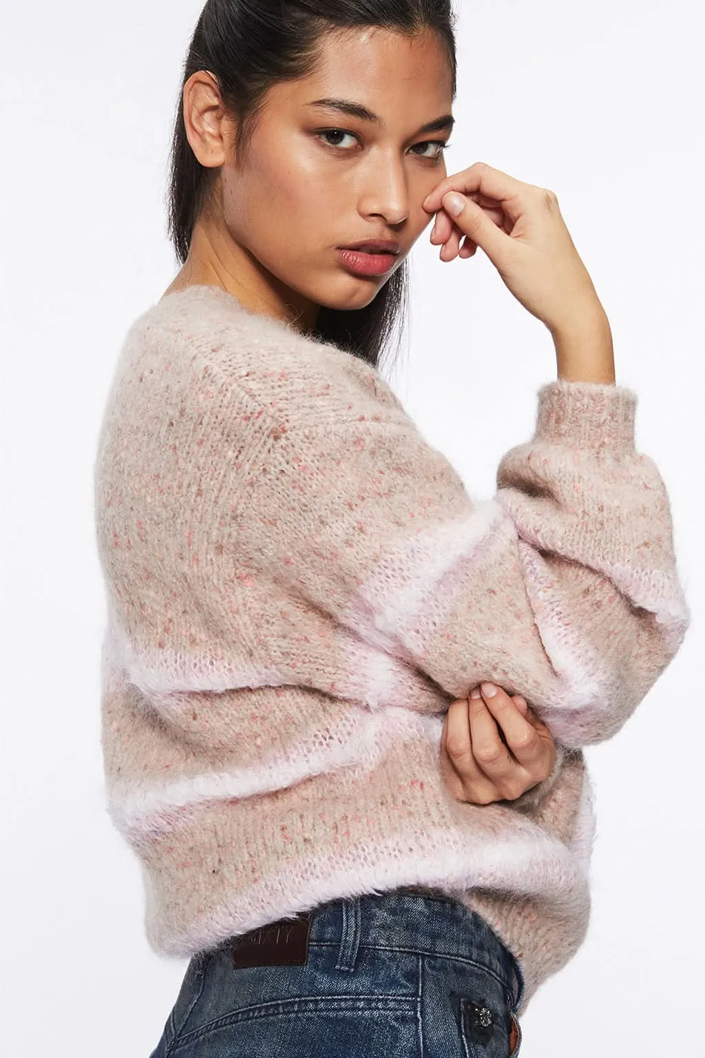 Vintage Striped V-Neck Sweater