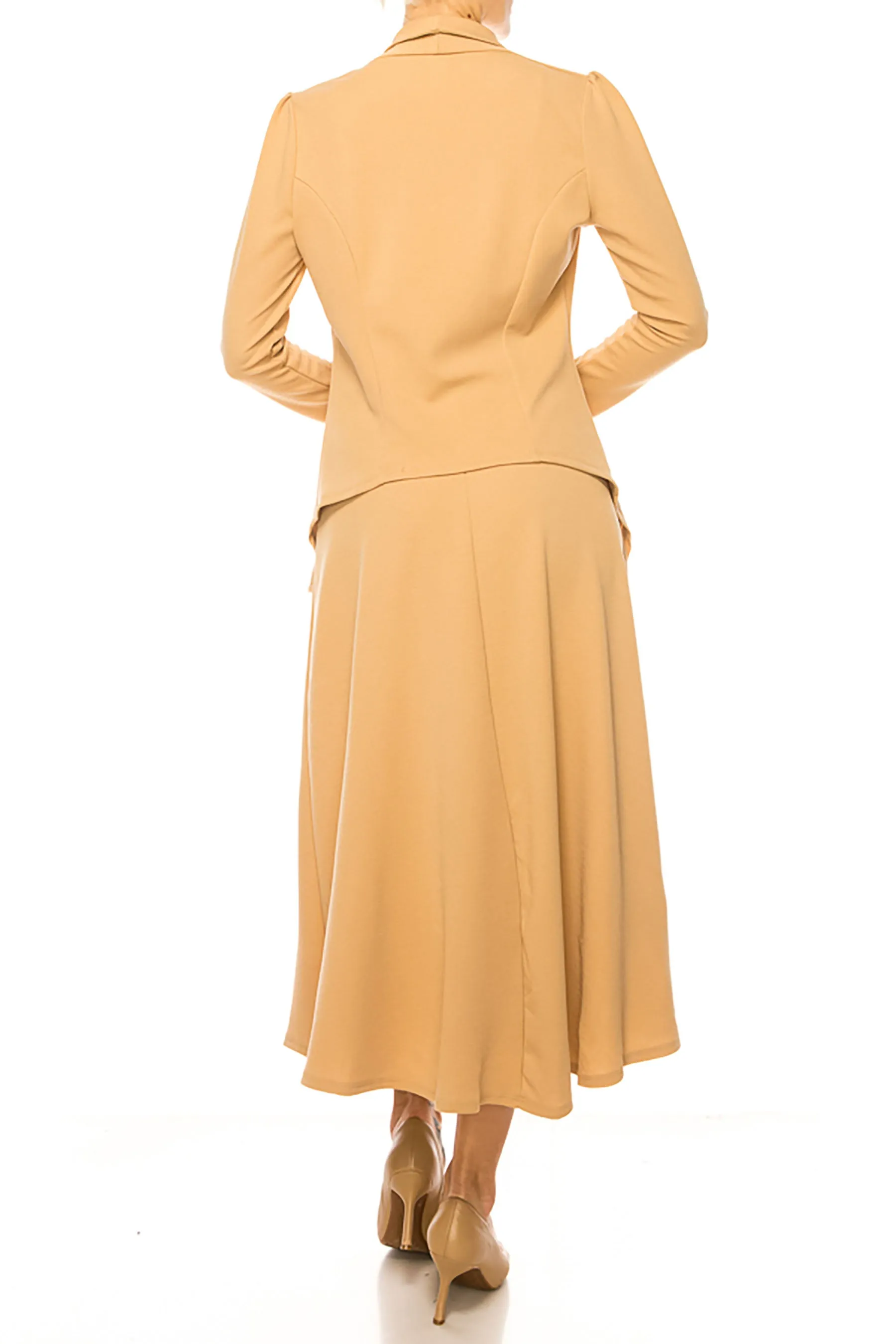 Women's Solid 2-piece blazer skirt set