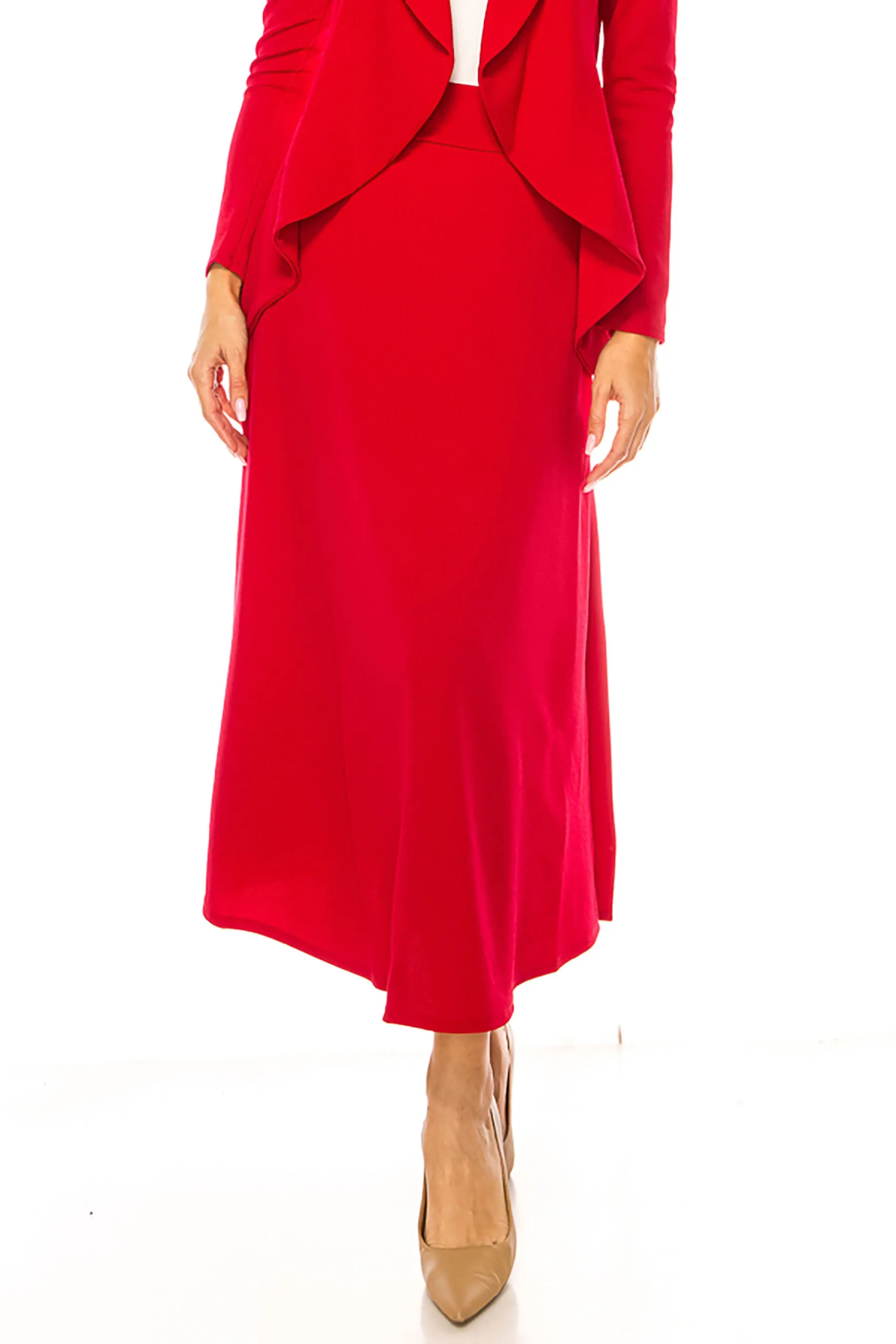 Women's Solid 2-piece blazer skirt set