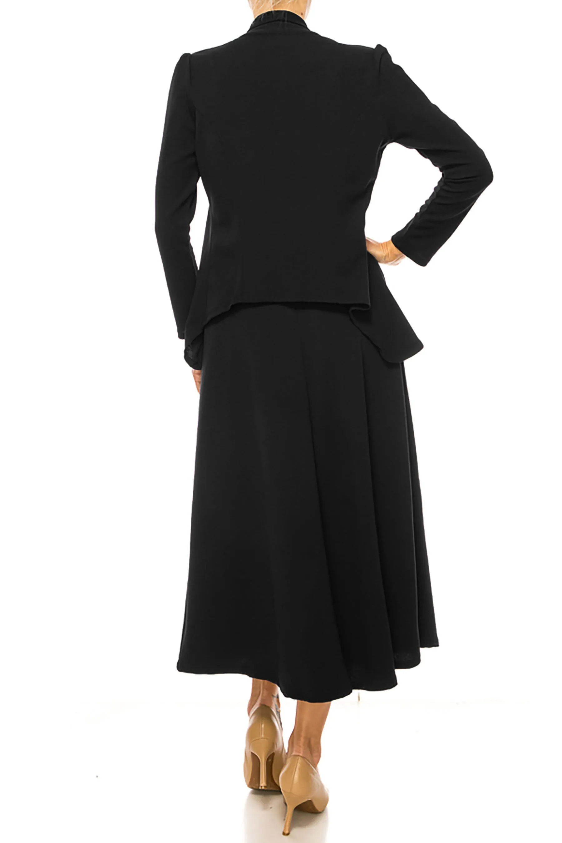 Women's Solid 2-piece blazer skirt set