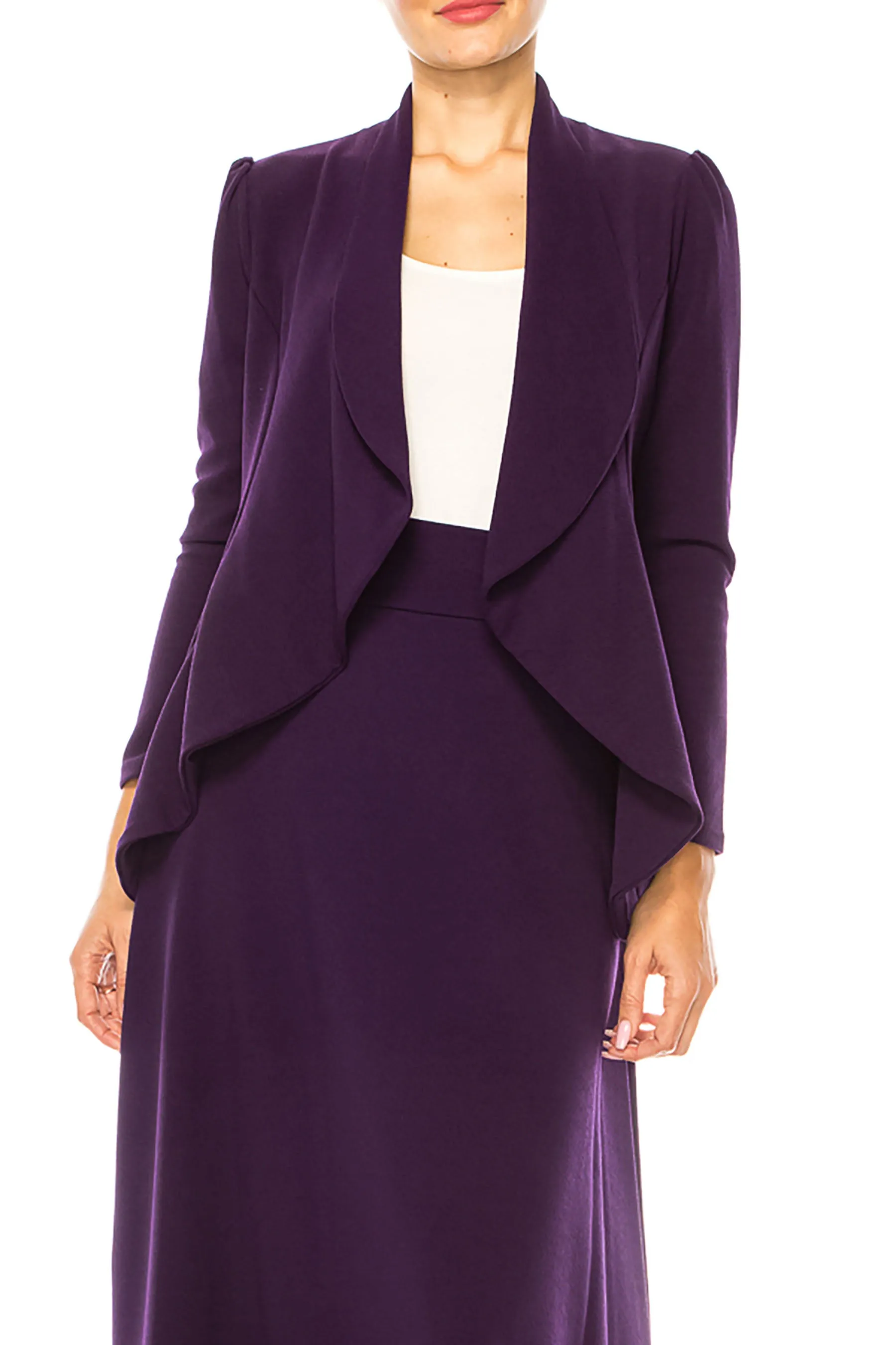 Women's Solid 2-piece blazer skirt set