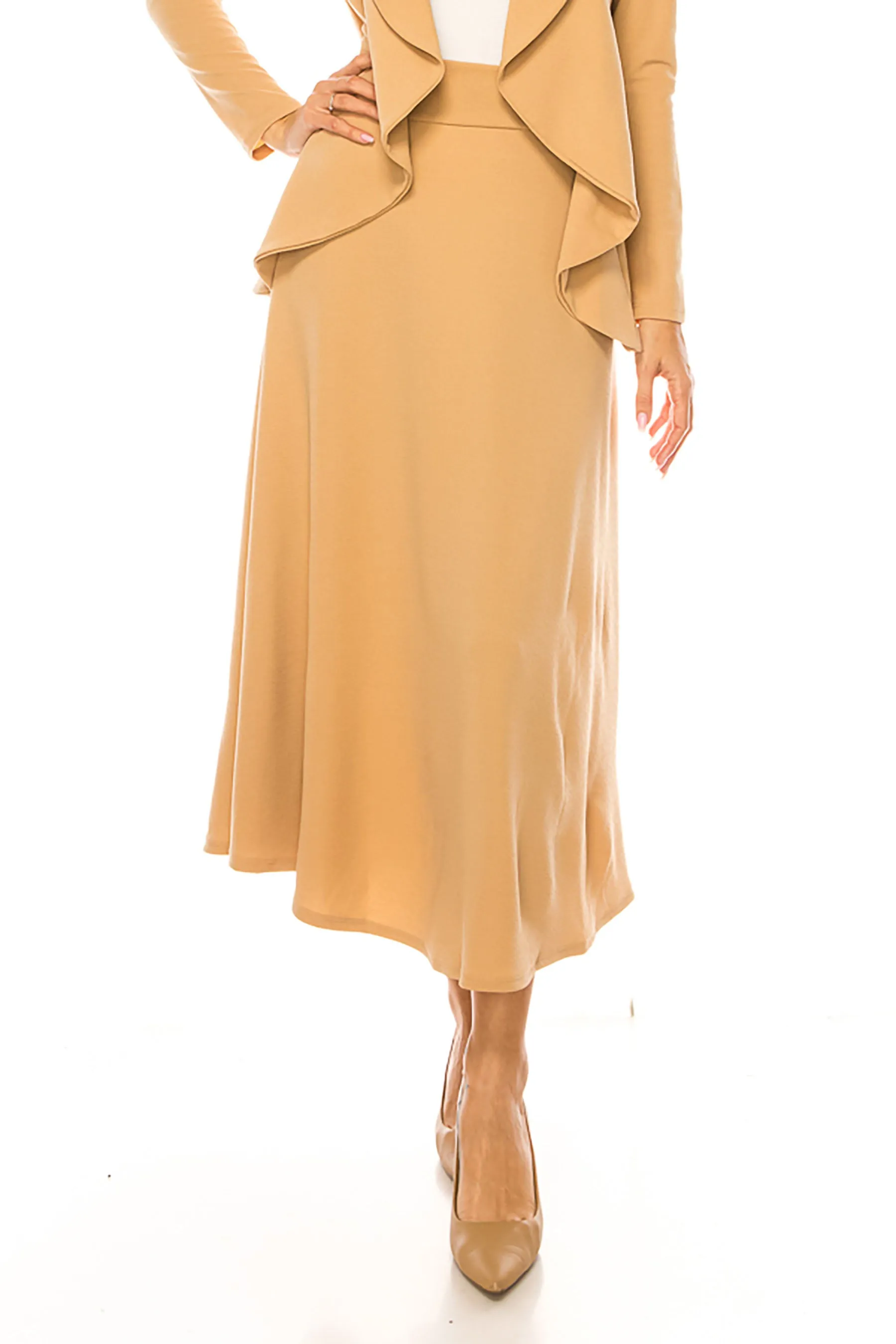 Women's Solid 2-piece blazer skirt set