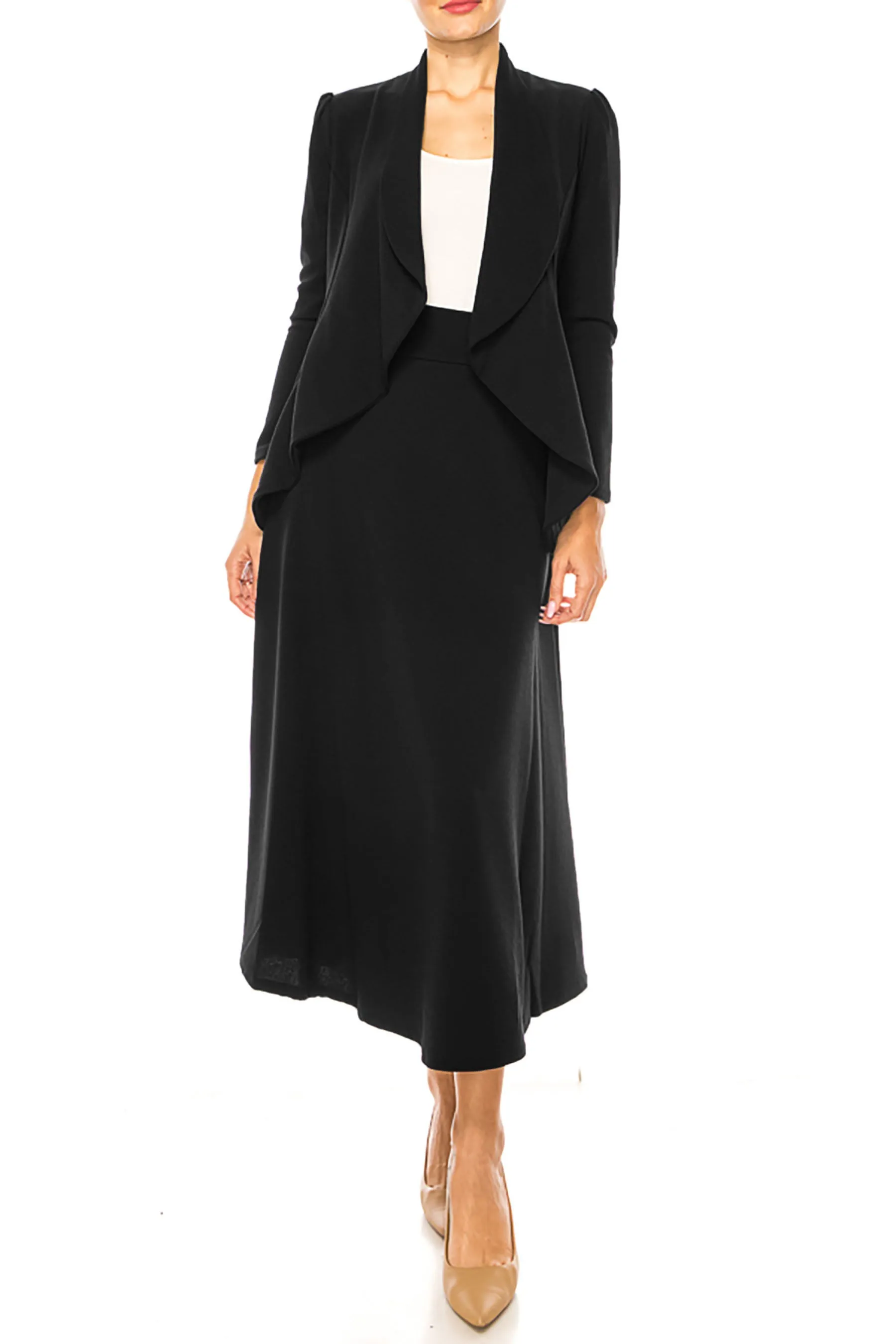 Women's Solid 2-piece blazer skirt set