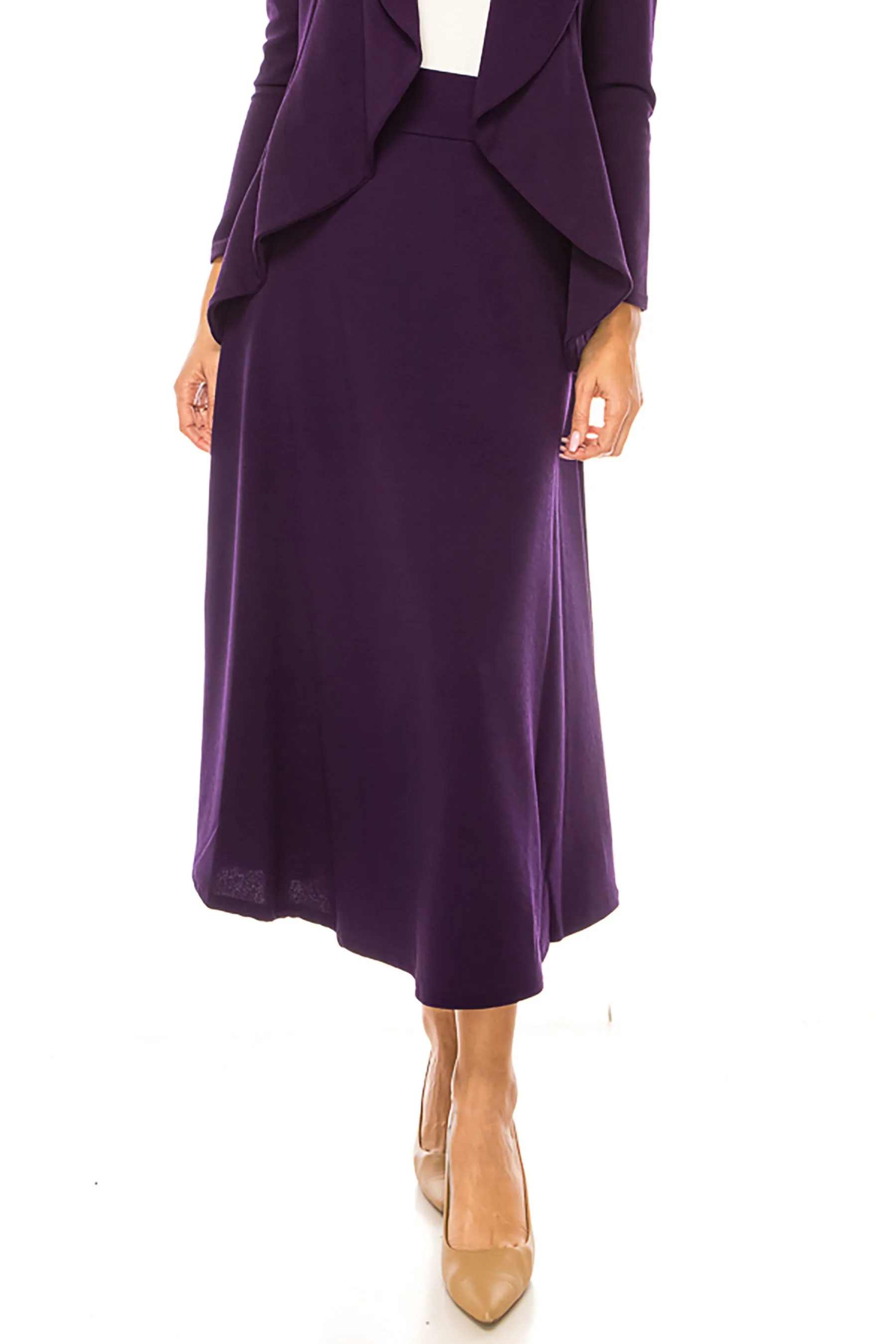 Women's Solid 2-piece blazer skirt set