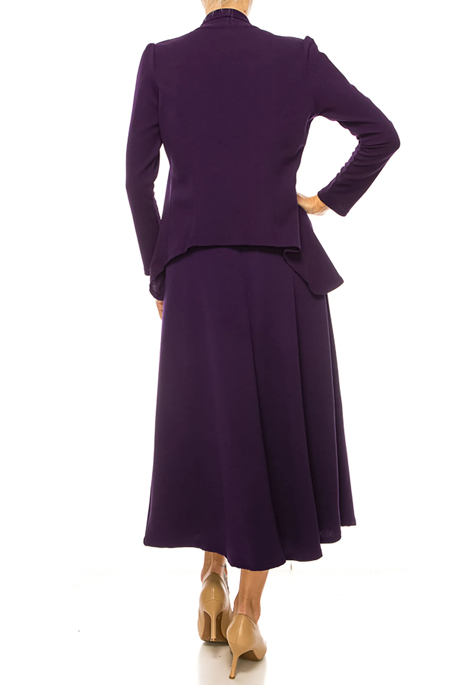 Women's Solid 2-piece blazer skirt set